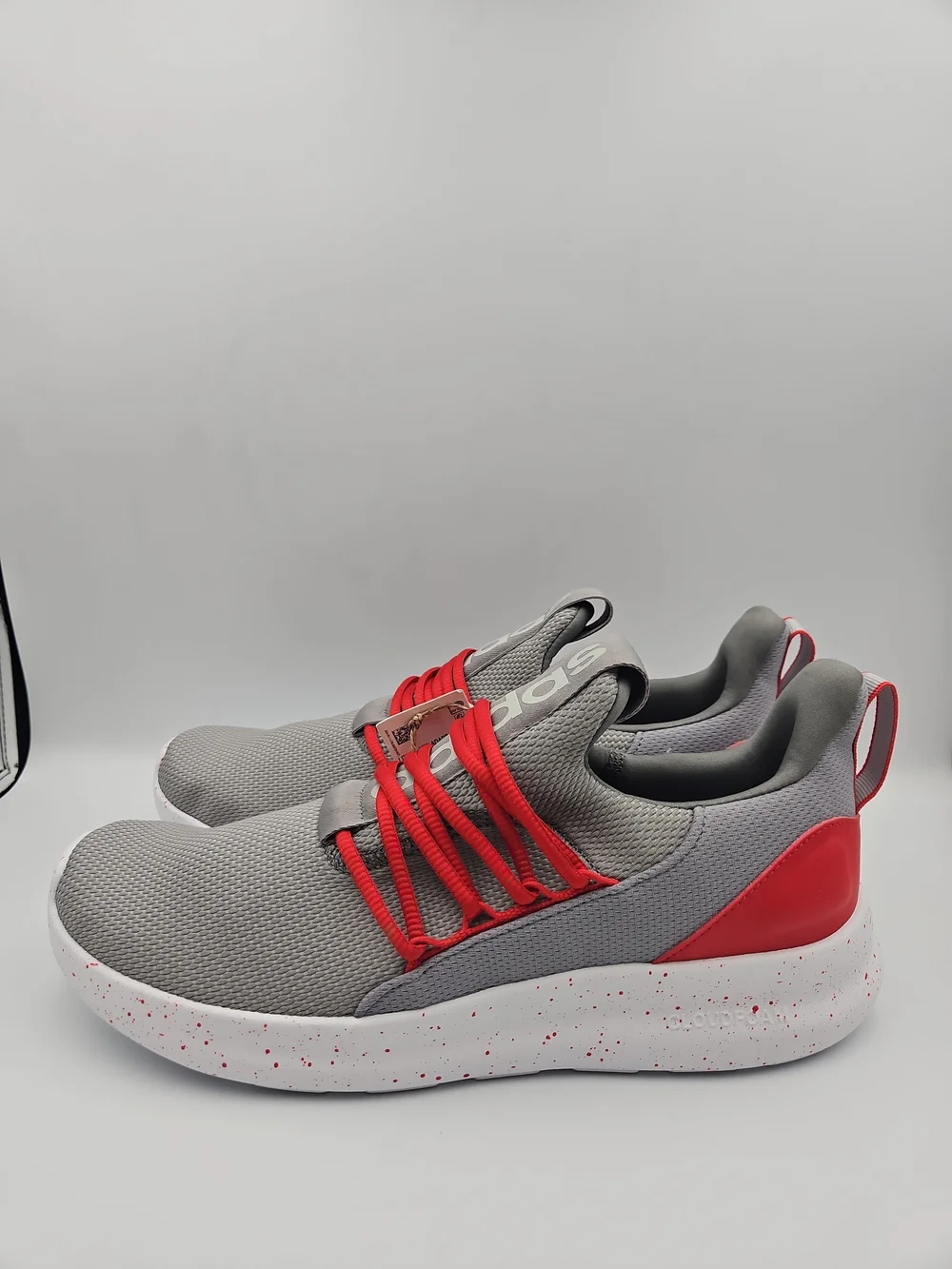 adidas Men's Grey Sneakers with Red Accents